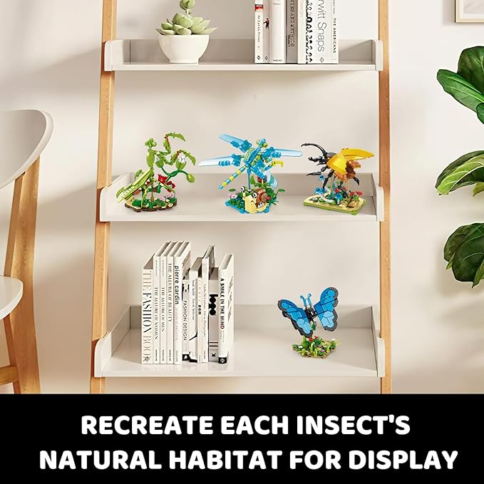 Insect Collection Building Set, Compatible with Lego Insects Animals, Flowers Butterfly Mantis Beetle Dragonfly for Nature Decor, Ideas Bug Toy for Adults Boys Girls (815 PCS)-uFunSpace
