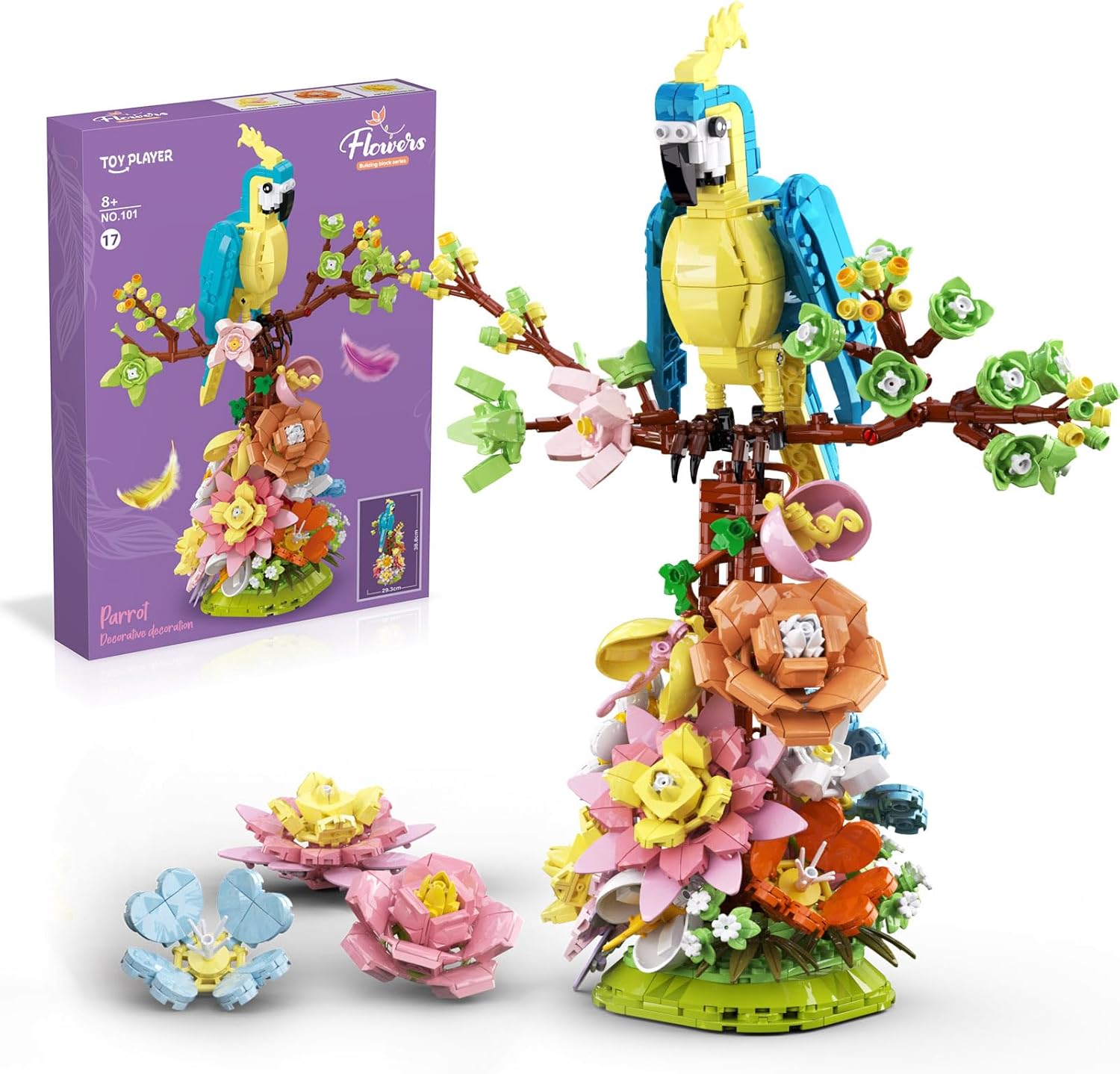 Flowers and Parrot Building Set- 1162pcs, Compatible with Lego Flower, Cute Bird and Succulent Botanical Collection Set,Nice Gift for Her or Him for Mother’s Day and Anniversary-uFunSpace