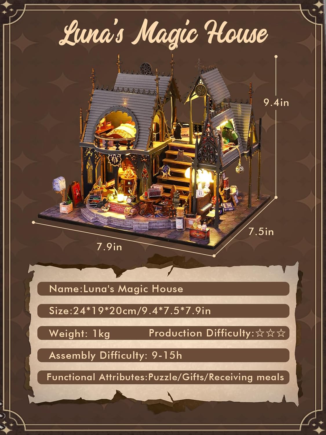 Illuminated Luna's Magic House with LED lights on-uFunSpace