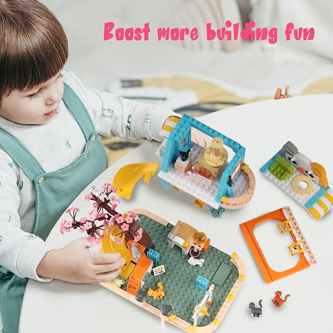 Cat House Toy Building Sets Include 8 Kittens of All Shapes Building Toys That Compatible with Lego Friends Sets for Girls 8-12 6-12 Year Old Creator Ideas Birthday Gift for Girl Boy 6+-uFunSpace