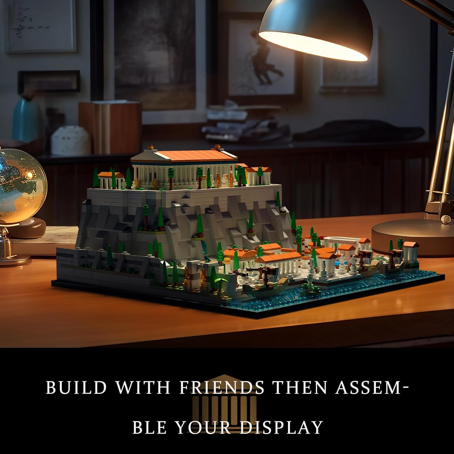 Architecture Landmark Collection The Acropolis in Athens Building Block Set; Collectible Model for Adults; LEGO Compatible (1,947 pieces)-uFunSpace