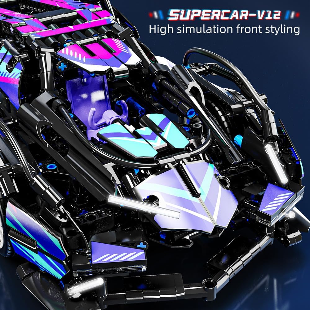 Mesiondy sports car building block toys for boys, 1:14 MOC building block set racing car model, adult building toys, 6 7 8 9 years old boy car-uFunSpace