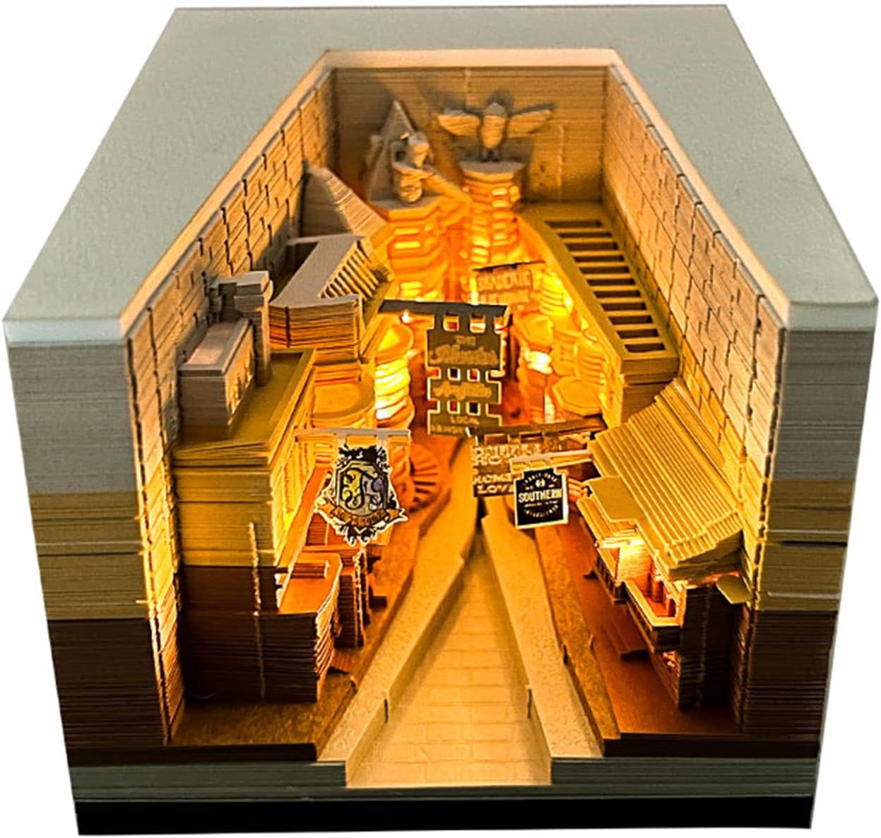 2025 Time Piece Calendar Memo Pad, Diagonal Alley Desk Calendar Notepad With Light, 3D Memo Pad DIY Decoration Gift-uFunSpace