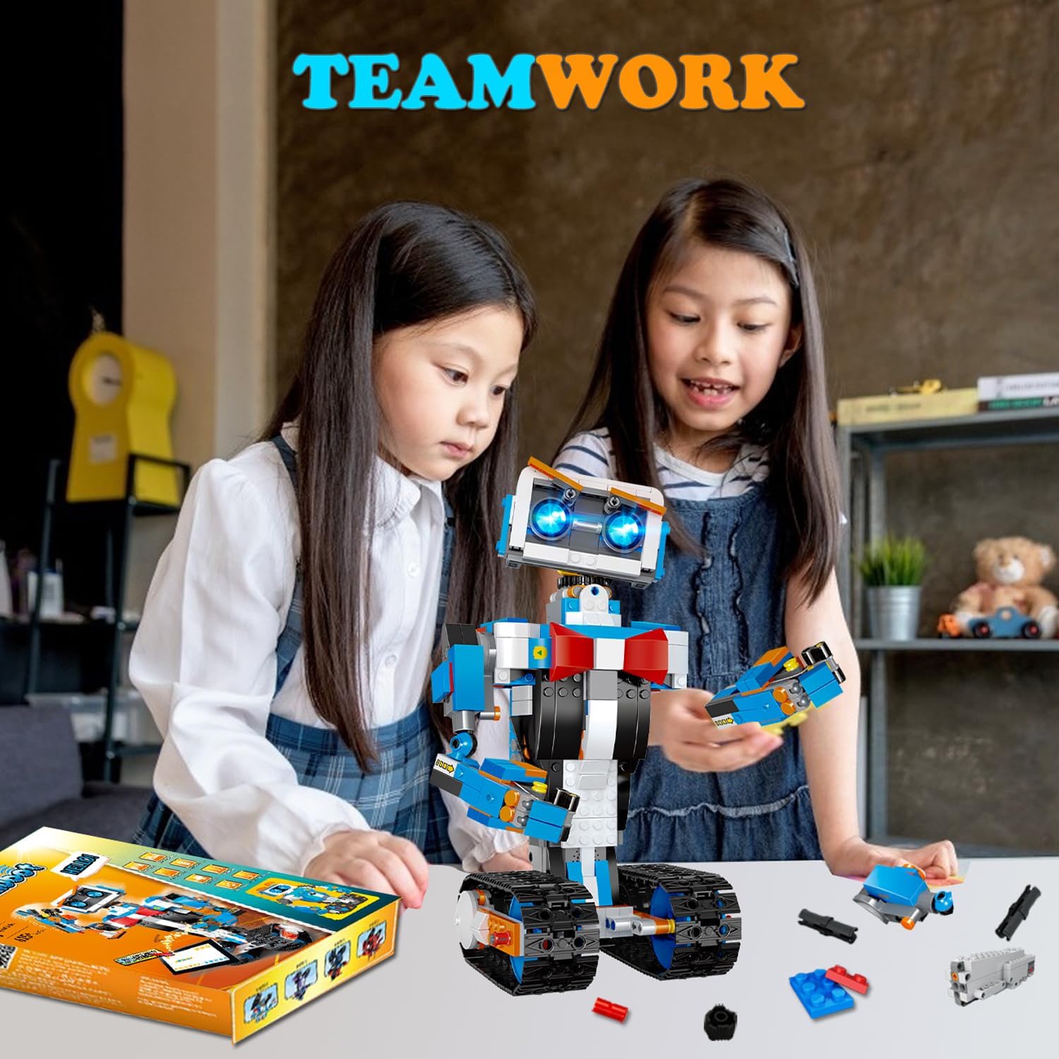 Robot Building Toys for Boys, STEM Projects for Kids Ages 8-12, Remote & APP Controlled Engineering Learning Educational Coding DIY Building Kit Rechargeable Robot Toy Gifts for Girls (635 Pieces)-uFunSpace