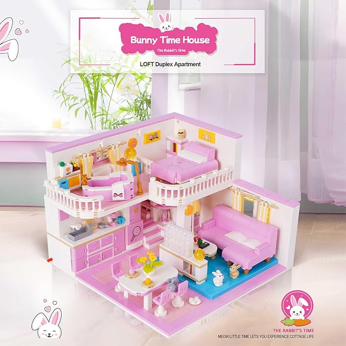 Friends House Building Block Set, Pets Collection Small Brick Model Set, Creative Mini Toy Building Sets, Children’s Day Birthday for Teens Kids Boys Girls 8+, 1096 PCS-uFunSpace