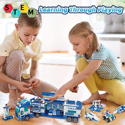 Building Toys for Boys Age 8-12, Erector Set Building Blocks for 6-8 Year Old Boys, Educational Build a Robot Truck Kit Compatible with Major Brands for 6 7 8 9 10 12 yl, 700Pcs 51 modles-uFunSpace