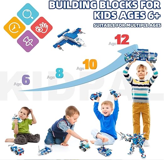 Building Toys for Boys Age 8-12, Erector Set Building Blocks for 6-8 Year Old Boys, Educational Build a Robot Truck Kit Compatible with Major Brands for 6 7 8 9 10 12 yl, 700Pcs 51 modles-uFunSpace