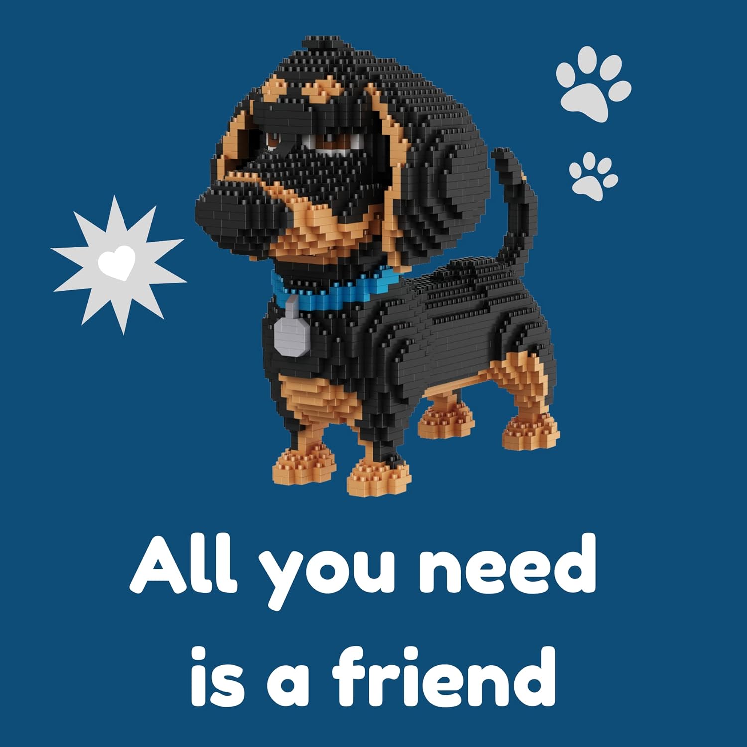 Dachshund Dog 2024 Edition 3D Puzzle 2100 Pieces Building Blocks Set - Mini Block Gift Kit for Kids and Adults (Dachshund)-uFunSpace