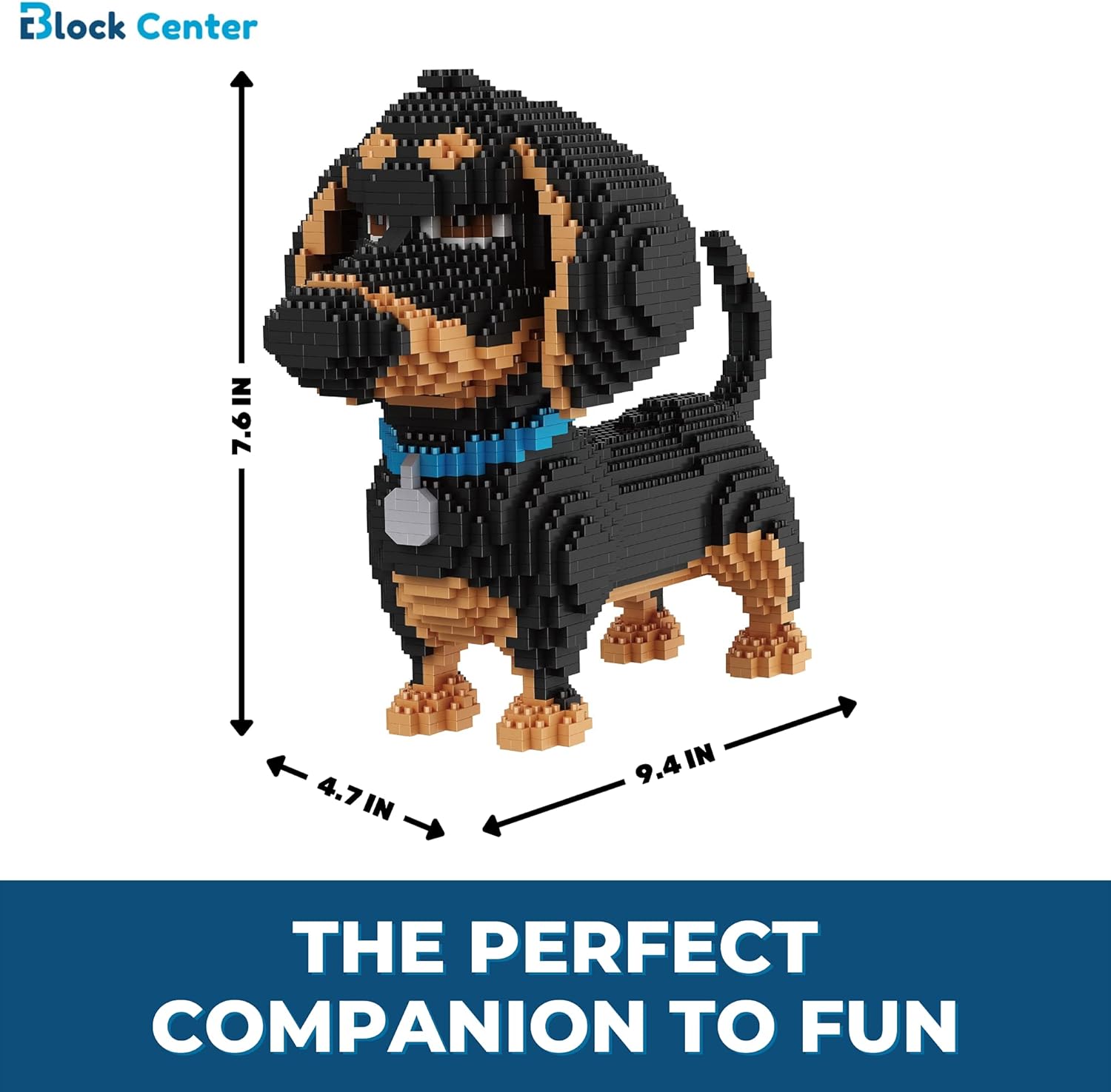 Dachshund Dog 2024 Edition 3D Puzzle 2100 Pieces Building Blocks Set - Mini Block Gift Kit for Kids and Adults (Dachshund)-uFunSpace