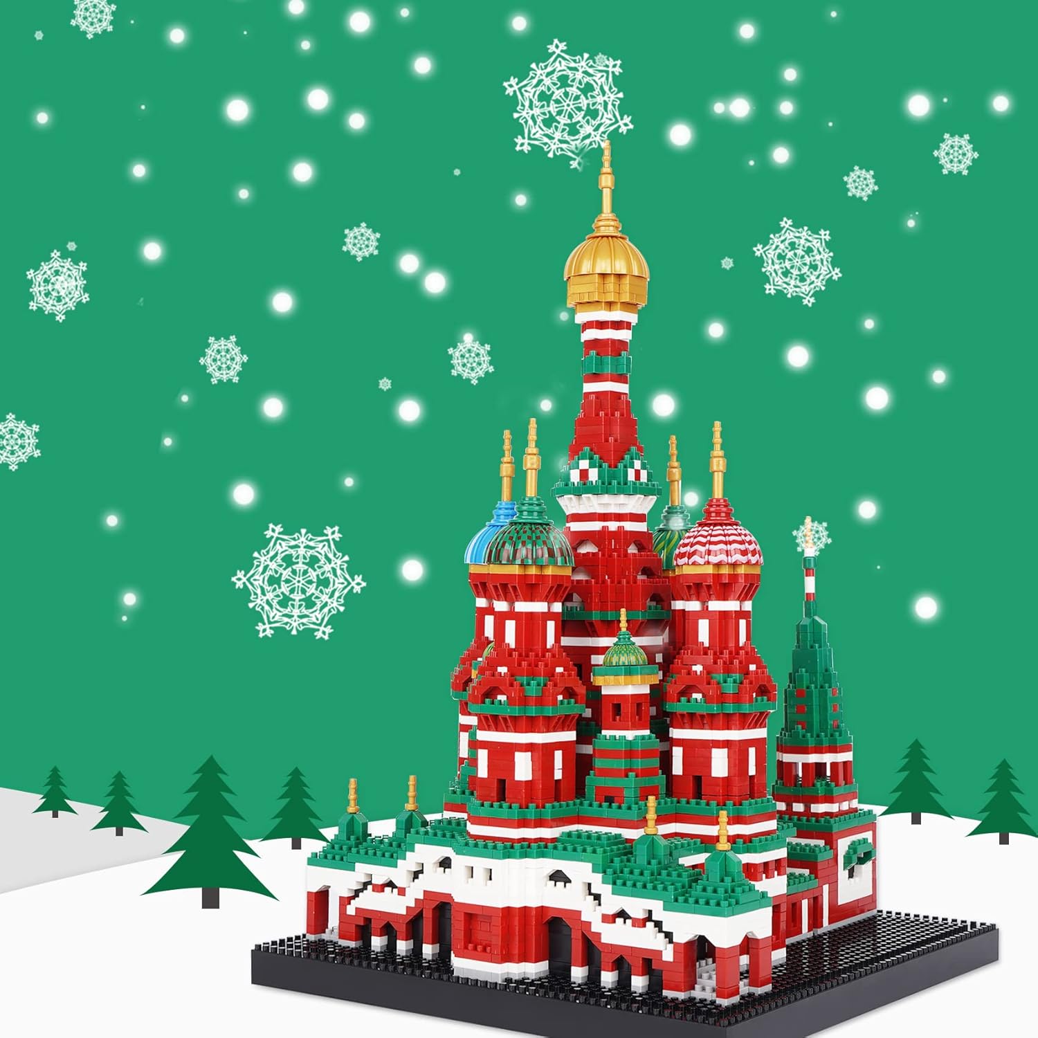 Building Block Set, Saint Basil's Cathedral Architecture Model Micro Mini Blocks, Educational Mini Blocks, 4300 PCS-uFunSpace
