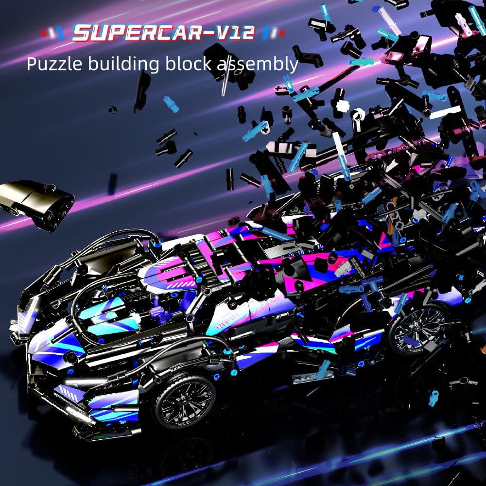 Mesiondy sports car building block toys for boys, 1:14 MOC building block set racing car model, adult building toys, 6 7 8 9 years old boy car-uFunSpace