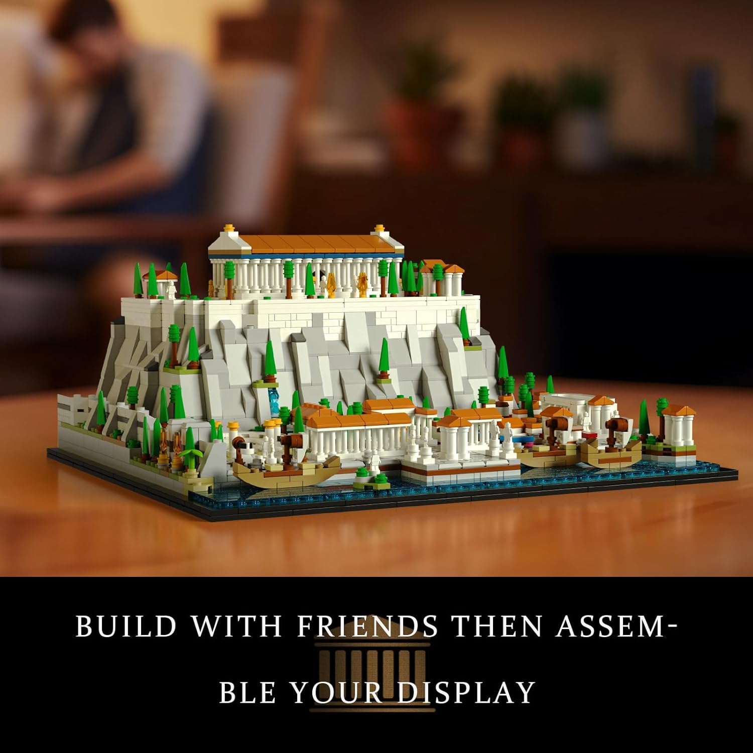 Architecture Landmark Collection The Acropolis in Athens Building Block Set; Collectible Model for Adults; LEGO Compatible (1,947 pieces)-uFunSpace