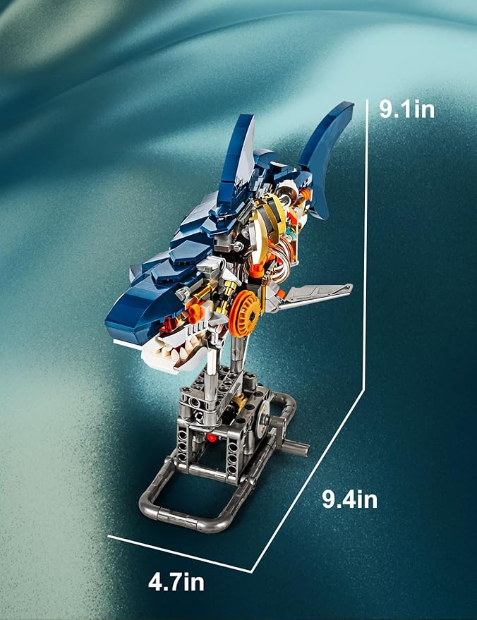Ocean Series Shark Building Blocks Set (687Pieces) Creative Sea Animal Model Gifts for Kid and Adult