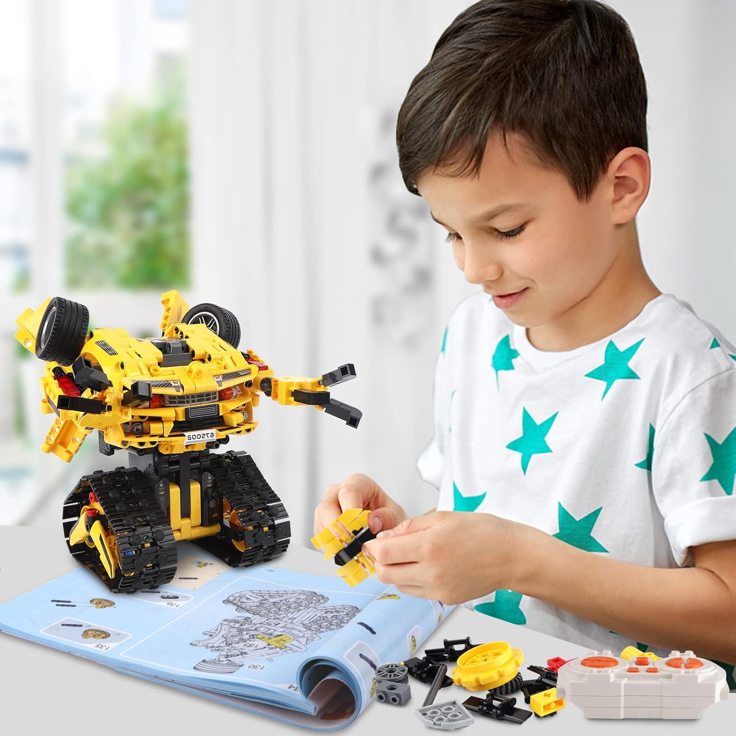 2-in-1 Build a Robot Kit,901 Pieces Remote & APP Controlled Robot or Race Car,Robotic Building Blocks Toys STEM Projects for Kids Ages 8 9 10 11 12 13 14,Chirstmas Birthday Gift for Boys-uFunSpace