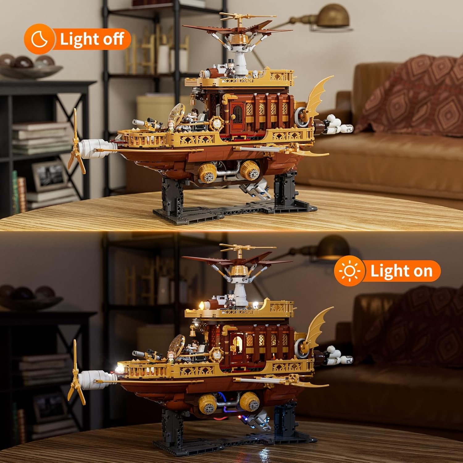 Steampunk Airship 'Light Catcher' - 1641 PCS Adult Construction Building Model Set for Adults and Teen-uFunSpace