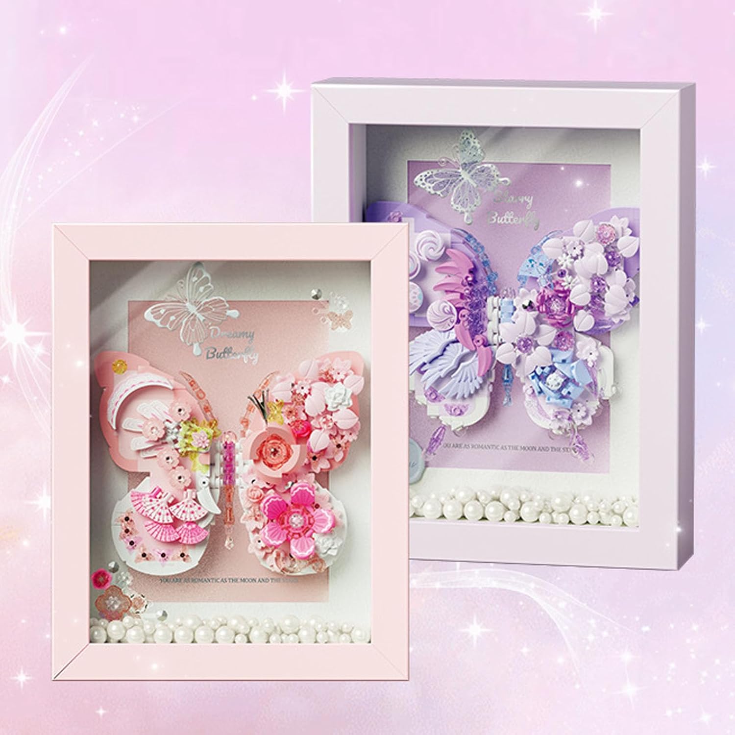 Ideas Flowers Butterfly Collection Building Blocks,Creative Insect Specimen Building Set with Exquisite Frame for Nature Lovers-uFunSpace