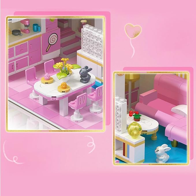 Friends House Building Block Set, Pets Collection Small Brick Model Set, Creative Mini Toy Building Sets, Children’s Day Birthday for Teens Kids Boys Girls 8+, 1096 PCS-uFunSpace