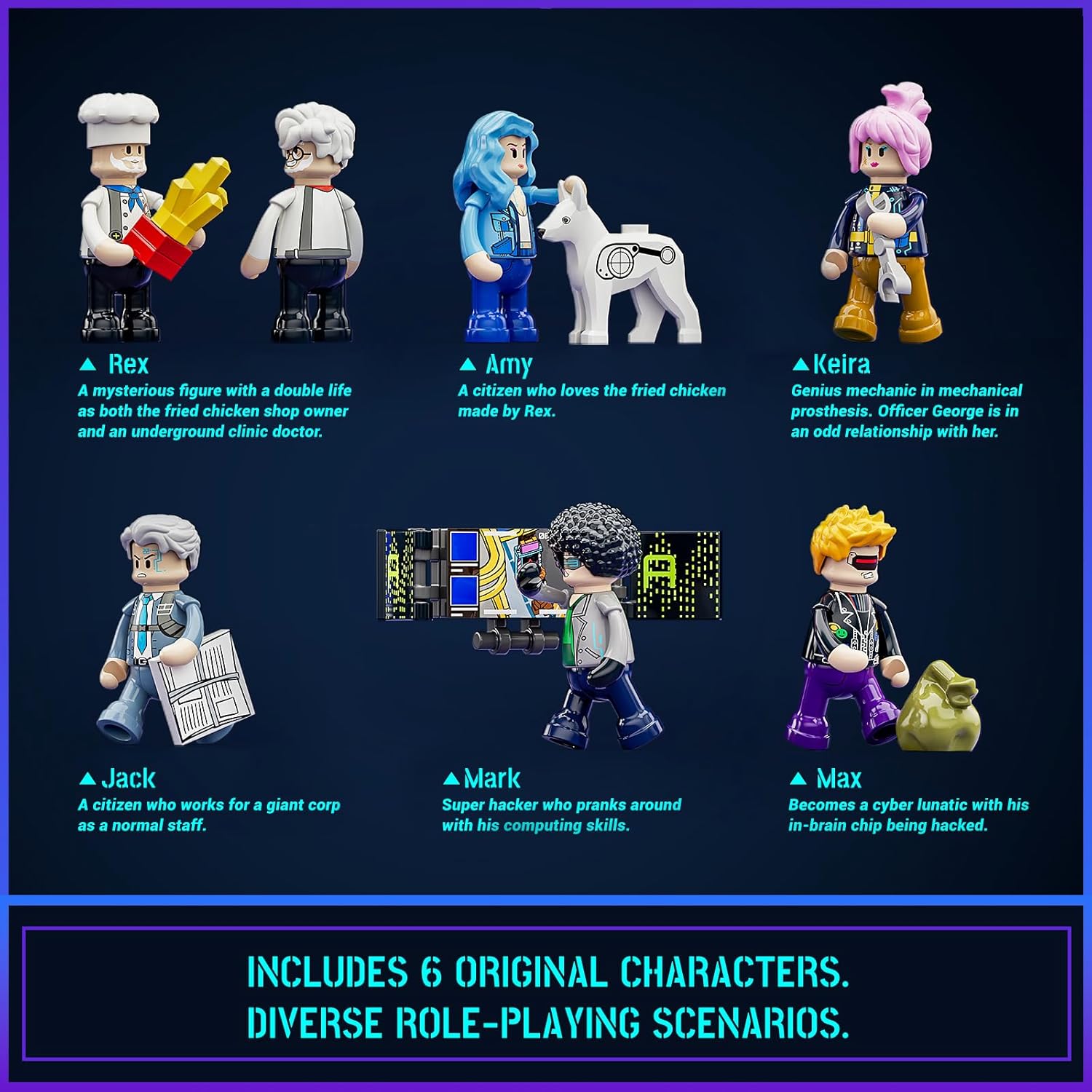 Cyberpunk Mansion Lighting Building-Bricks Set - 2524 Pcs Future City Modular Buildings Set Display Idea for Adults and Sci-fi Lovers-uFunSpace