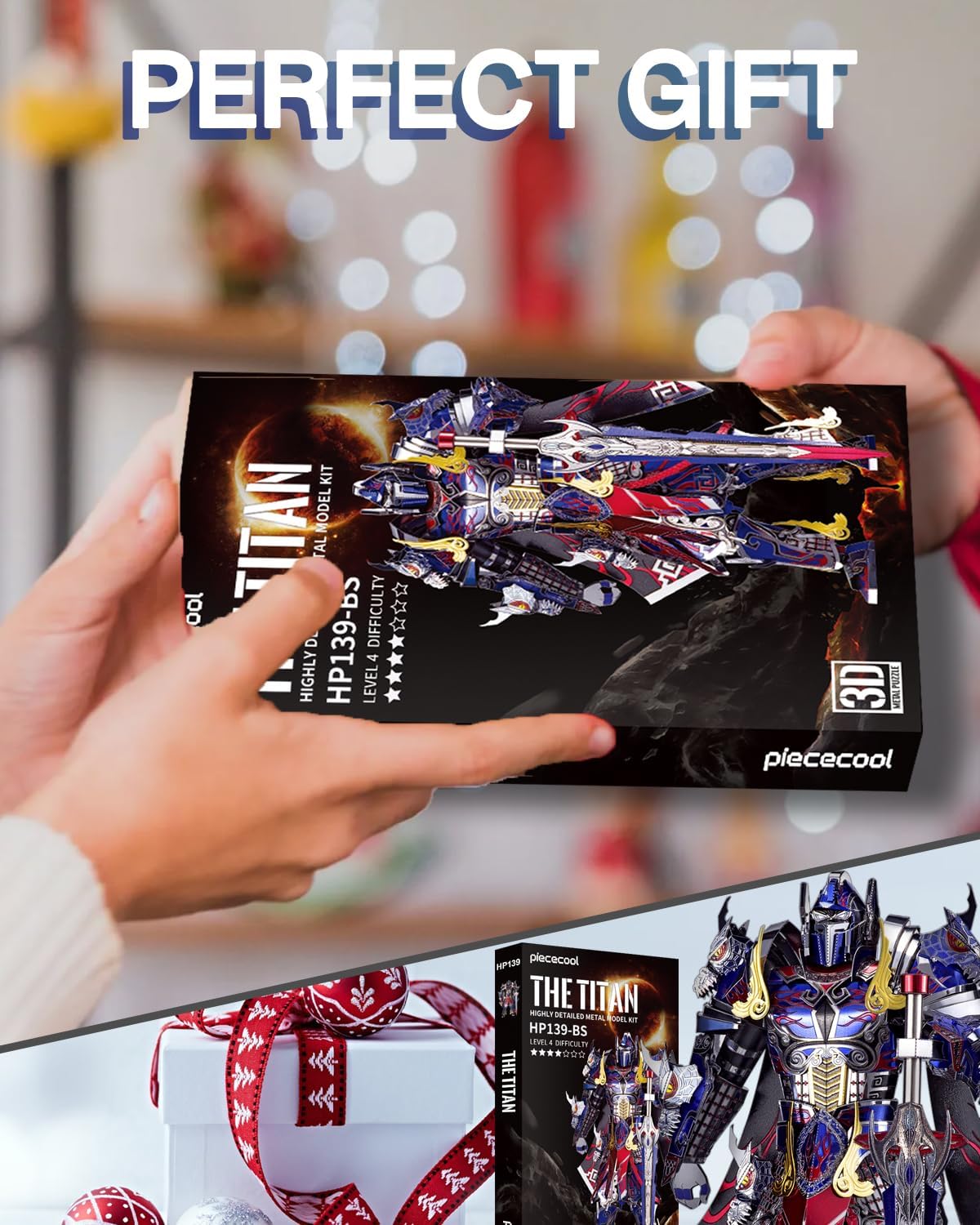 3D Metal Puzzles Mecha Model Kits-The Titan Figure Model Building Blocks Kits for Adults, DIY Brain Teaser 3D Puzzle for Men Teen Students Hobbies Fidget Toys Gifts -157 Pcs-uFunSpace