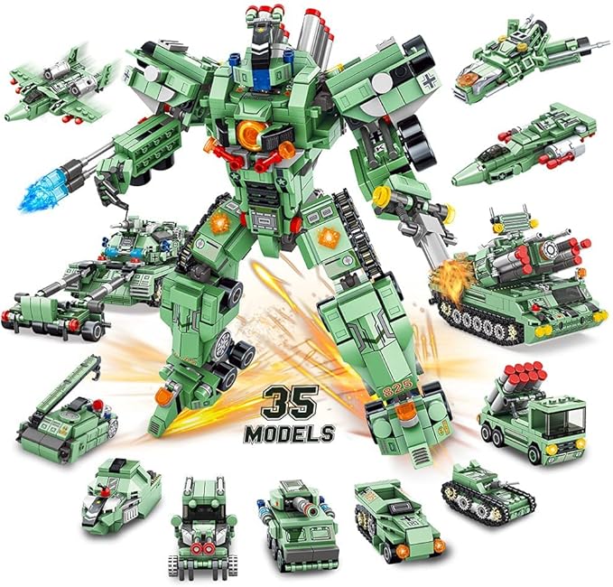 Robot Building Kit for Kids, 5-in-1 Robot Building Kit for Kids STEM Building Toys Erector Set for Boys 6-12, 832PCS Building Bricks Construction Engineering Kits STEM Toys Best Gifts-uFunSpace