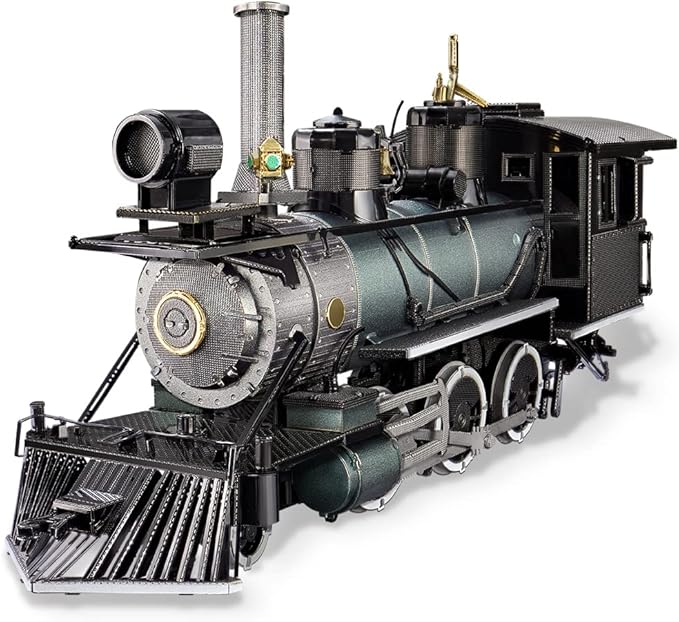 3D Puzzle for Adults, Mogul Steam Engine Steamer 3D Metal Model Building Kits Challenging Assembly DIY Crafts Kits, Best Birthday Christams Gifts-uFunSpace