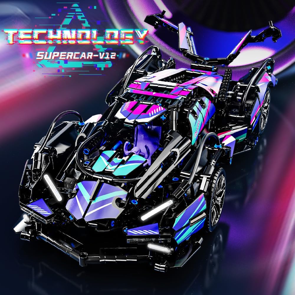 Mesiondy sports car building block toys for boys, 1:14 MOC building block set racing car model, adult building toys, 6 7 8 9 years old boy car-uFunSpace