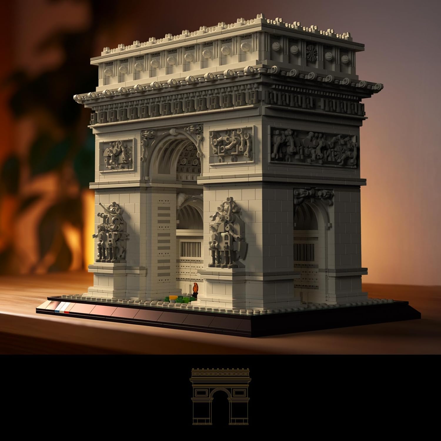Architecture The Arc de Triomphe in Paris, Architectural Model Set, for Adults, Build and Display Keepsake, Gift Idea for History, Travel and Art Lovers (4329 Pieces)-uFunSpace