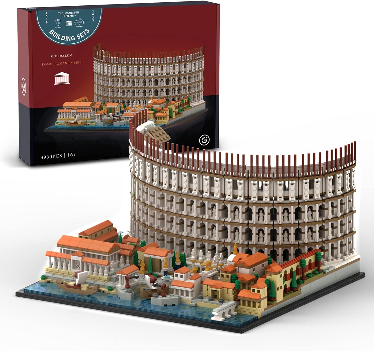 Architecture Colosseum Building Set; Collectible Model for Adults; LEGO Compatible (3989 pieces)