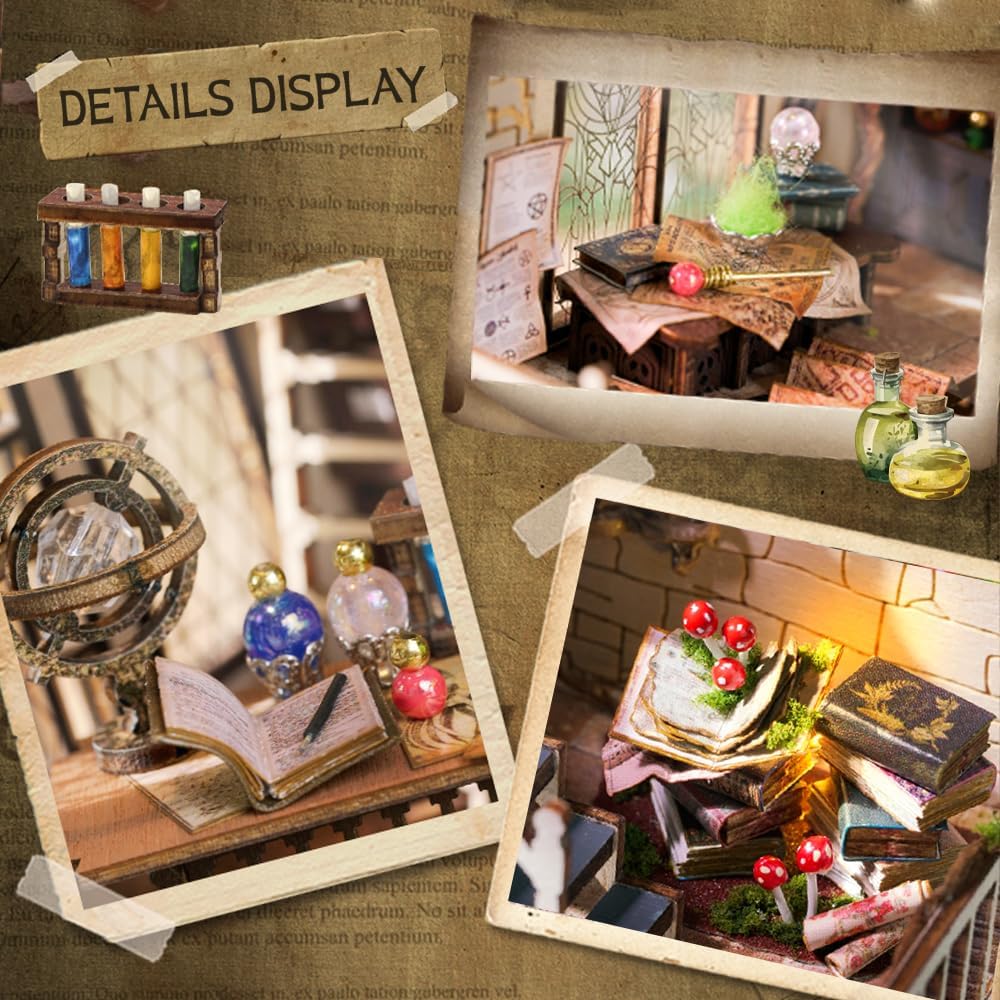 Mini House Kit, DIY Miniature Dollhouse Kit 3D Wooden Puzzle Tiny House Kit Hobbies for Women Adult Craft Gifts for Teens-uFunSpace