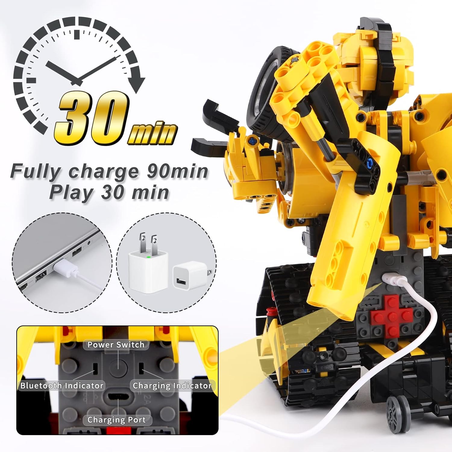 2-in-1 Build a Robot Kit,901 Pieces Remote & APP Controlled Robot or Race Car,Robotic Building Blocks Toys STEM Projects for Kids Ages 8 9 10 11 12 13 14,Chirstmas Birthday Gift for Boys-uFunSpace