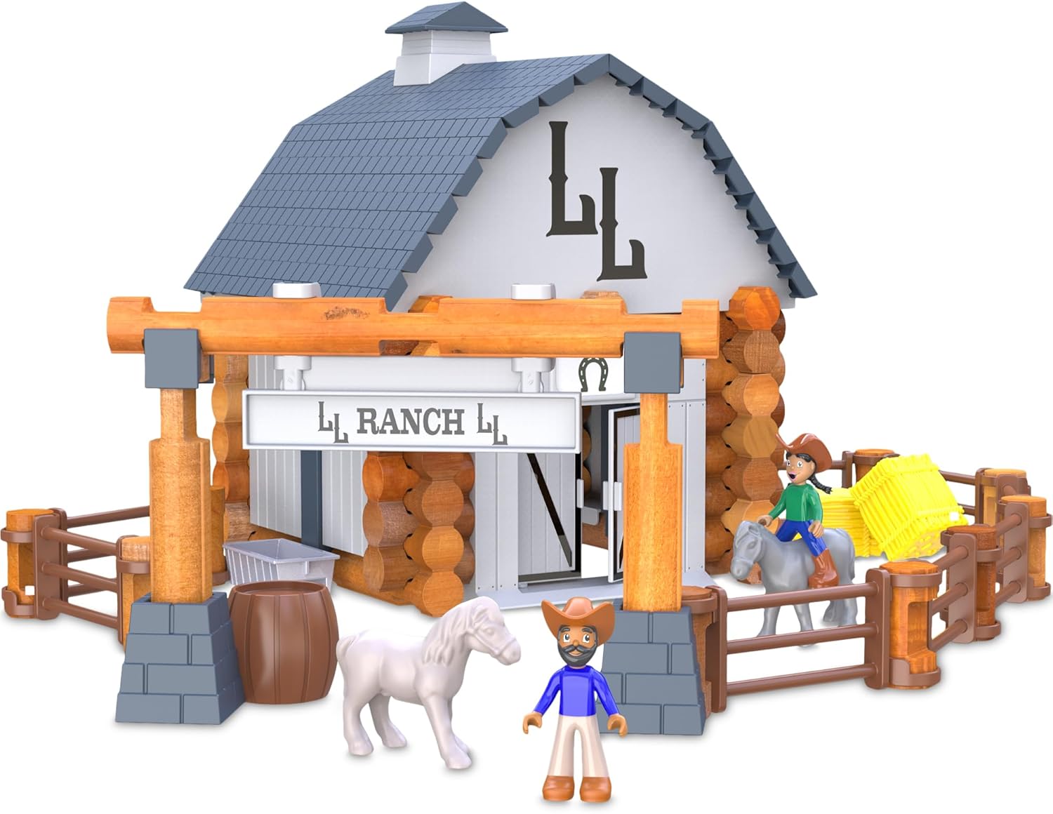 Big Sky Ranch Building Set - Retro Building Toy, 100+ Pieces, for Boys and Girls, Playset for Kids, Toddlers, Ages 5+-uFunSpace
