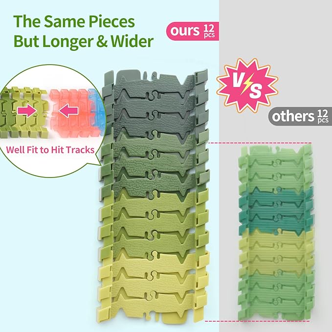 Dinosaur World Race Track Toys for Kids - Best Birthday Gifts for Age 3 4 5 6 7 Year Old Boys and Girls, PREPOP Deluxe Dino Sets, 220 pcs-uFunSpace