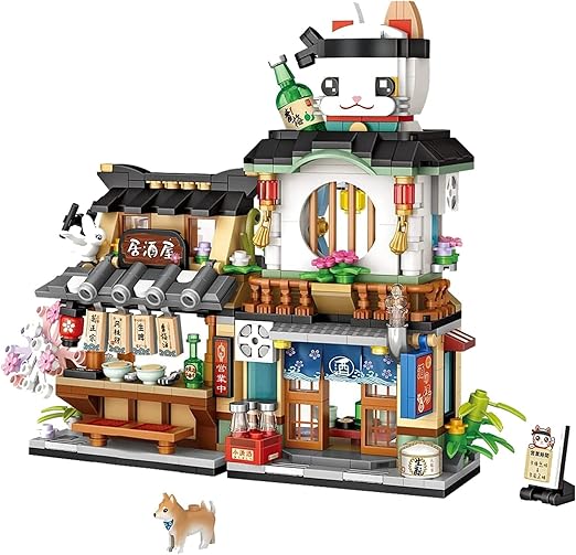 Mini Building Blocks, Japanese Street View Izakaya Shop, Creative Japanese Toys Model Set, 789pcs Simulation Architecture Construction Toy, Not Compatible with Other Brand Blocks - ice-uFunSpace