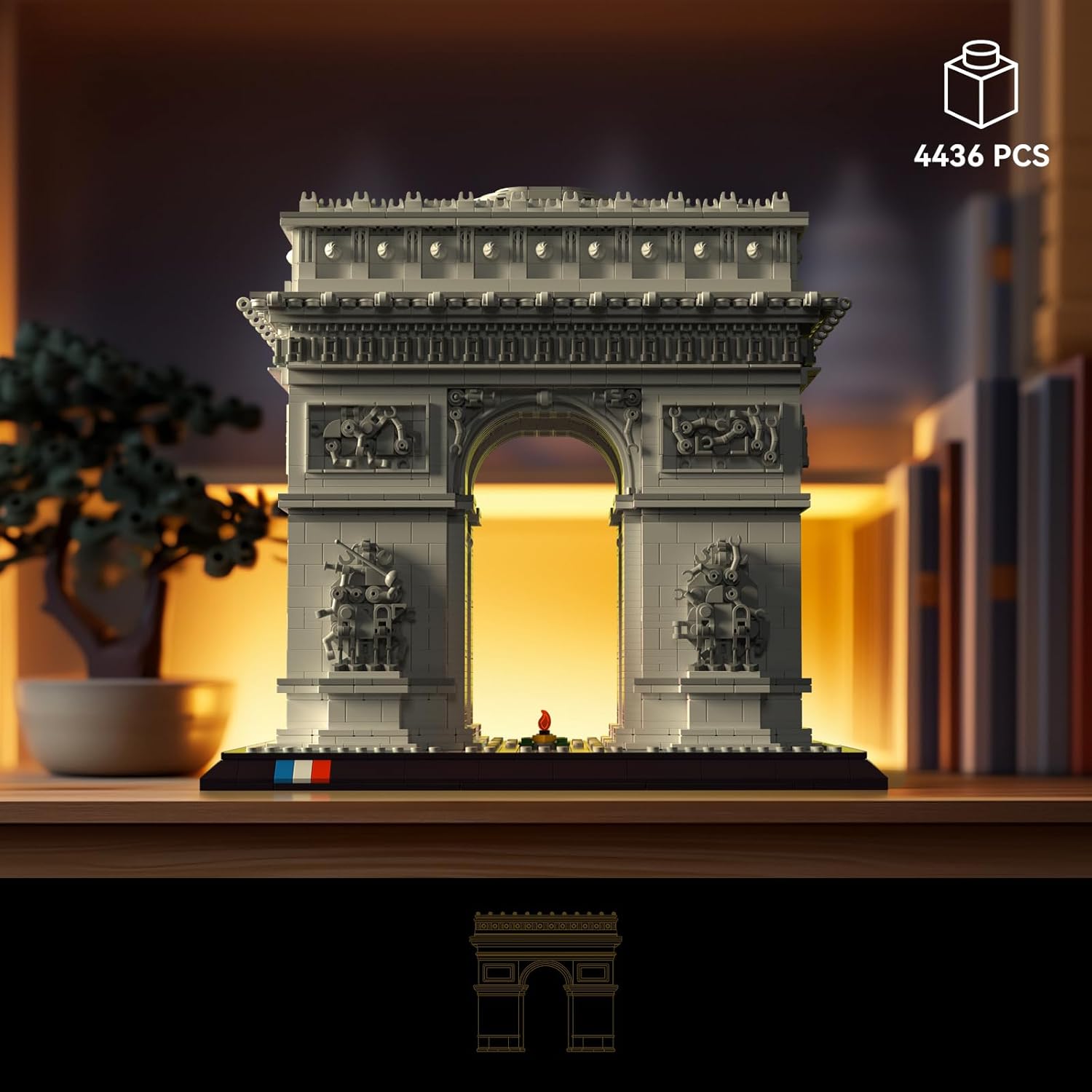 Architecture The Arc de Triomphe in Paris, Architectural Model Set, for Adults, Build and Display Keepsake, Gift Idea for History, Travel and Art Lovers (4329 Pieces)-uFunSpace