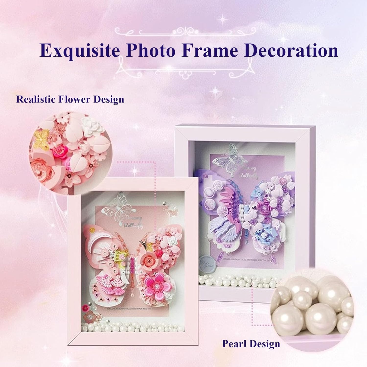 Ideas Flowers Butterfly Collection Building Blocks,Creative Insect Specimen Building Set with Exquisite Frame for Nature Lovers-uFunSpace