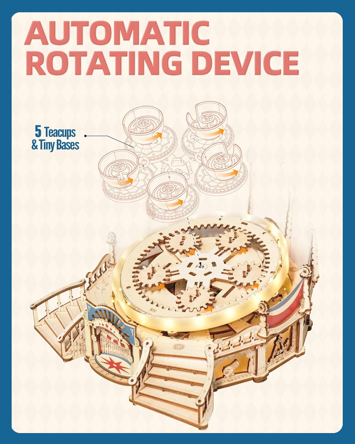 3D Wooden Puzzles for Adults-LED Wooden Music Box Kits-Wood Model Kits to Build-3D Puzzles for Kids and Adults-Christmas STEM Toy Gifts-uFunSpace