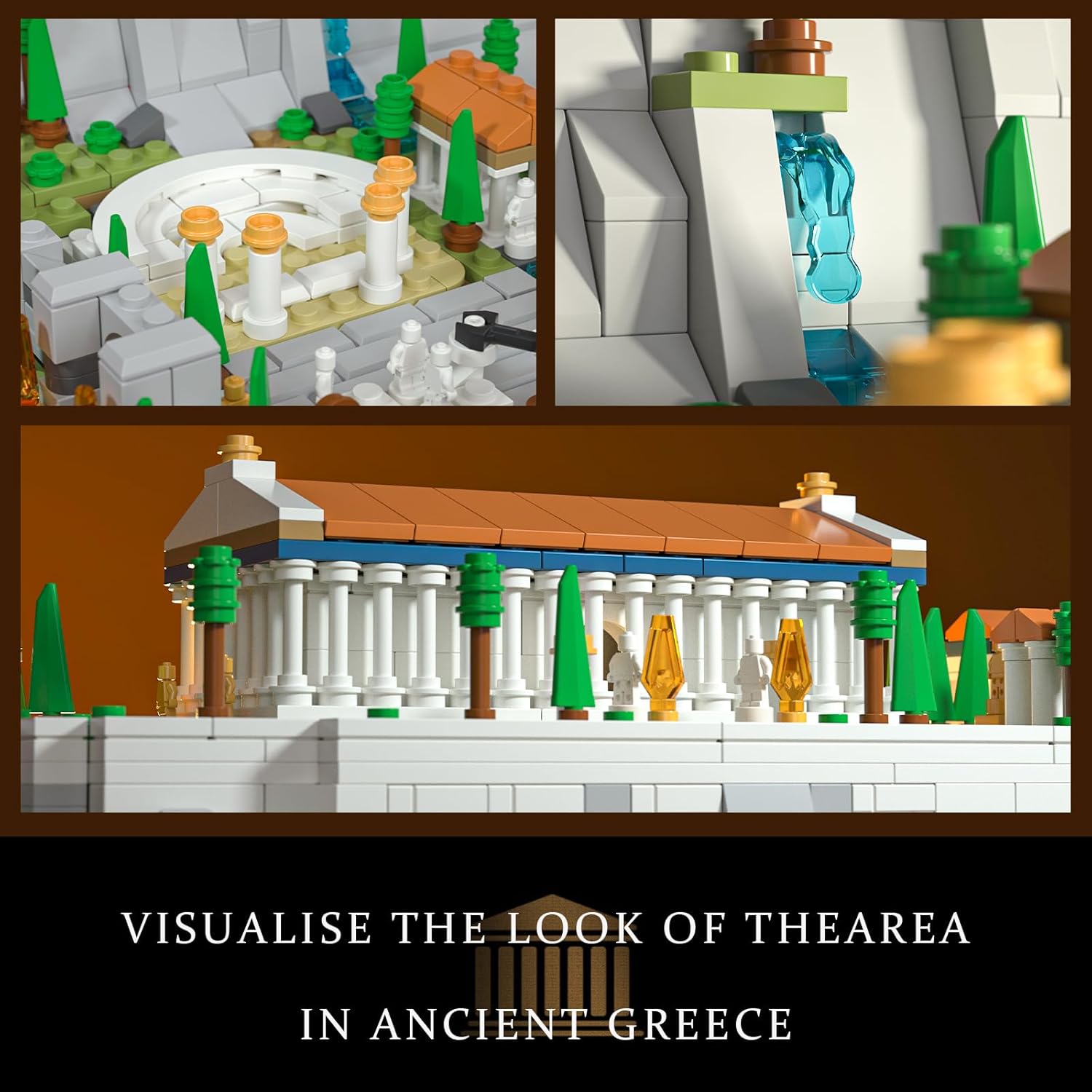 Architecture Landmark Collection The Acropolis in Athens Building Block Set; Collectible Model for Adults; LEGO Compatible (1,947 pieces)-uFunSpace