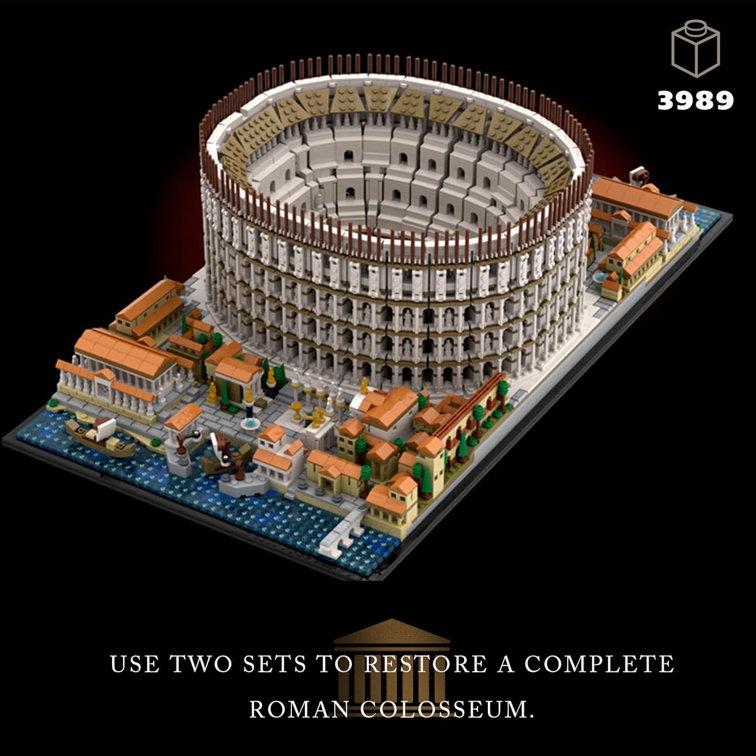 Architecture Colosseum Building Set; Collectible Model for Adults; LEGO Compatible (3989 pieces)