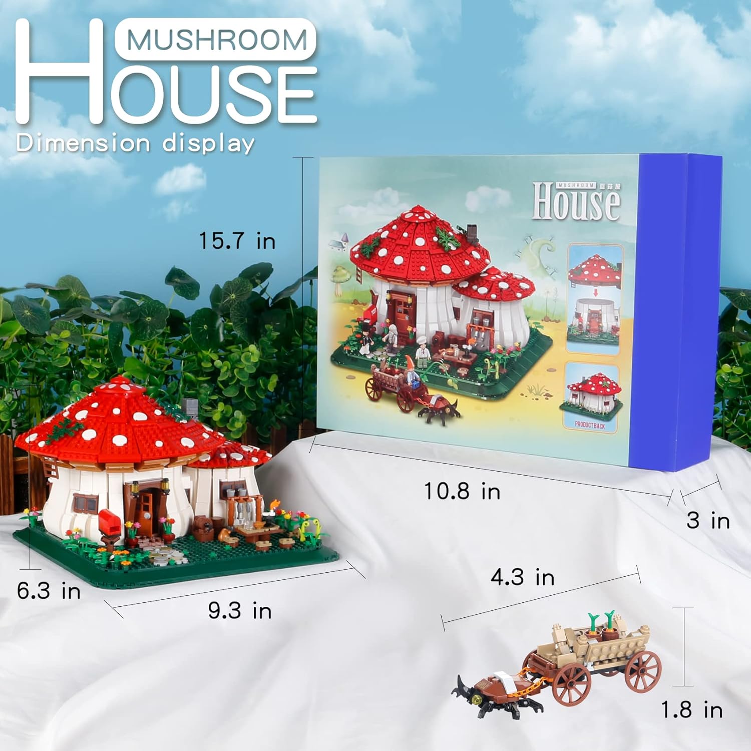 2233PCS Mushroom House Building Blocks,Creative Ideals Treehouse Building Blocks, Best Present for 6+ Boys, Girls or Adults-uFunSpace