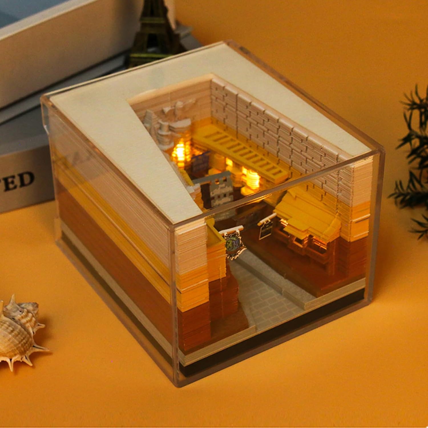 2025 Time Piece Calendar Memo Pad, Diagonal Alley Desk Calendar Notepad With Light, 3D Memo Pad DIY Decoration Gift-uFunSpace