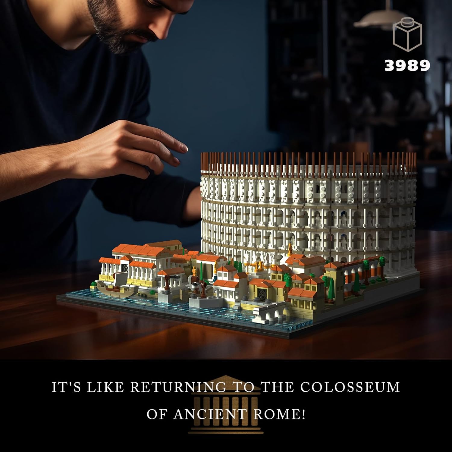 Architecture Colosseum Building Set; Collectible Model for Adults; LEGO Compatible (3989 pieces)