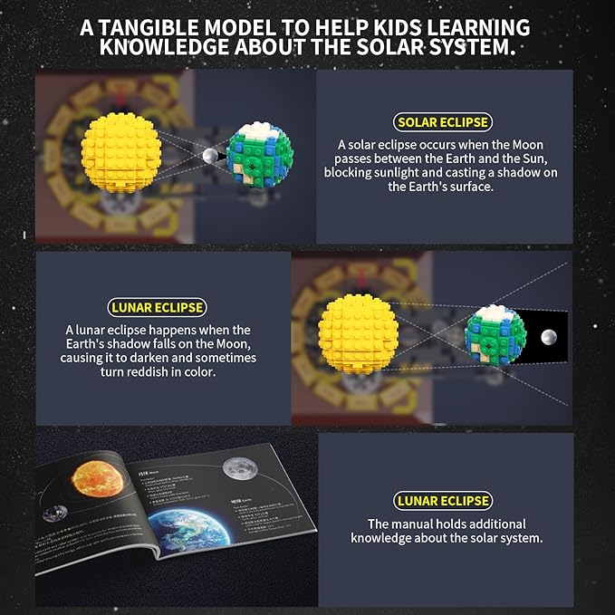 Space Toy Building Sets Icons Solar System Project Kit That Compatible with Legos for Adults 7-9year boy 8-14 Creator Ideas Gift for 10-Year-Old Boys-uFunSpace