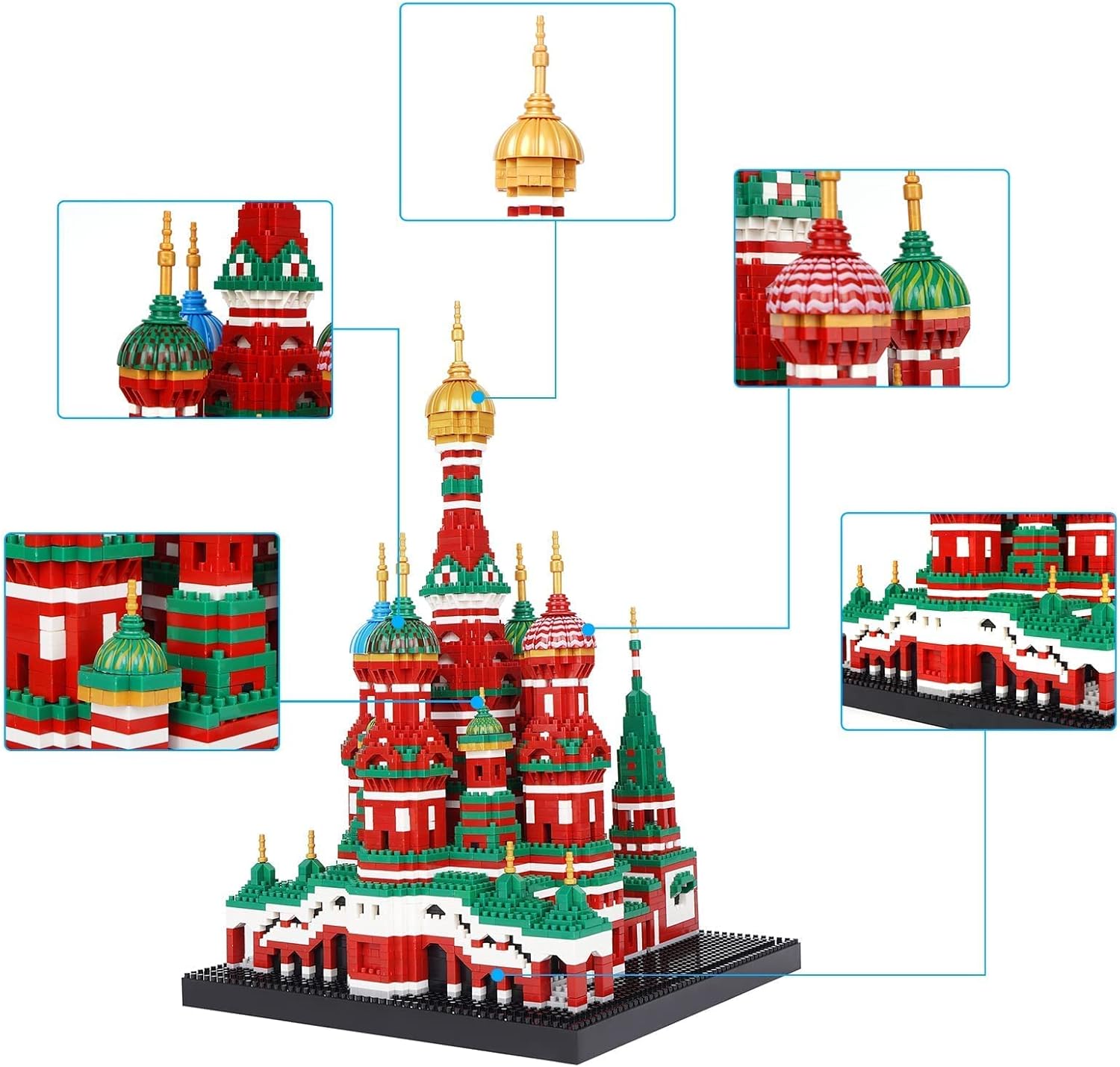 Building Block Set, Saint Basil's Cathedral Architecture Model Micro Mini Blocks, Educational Mini Blocks, 4300 PCS-uFunSpace