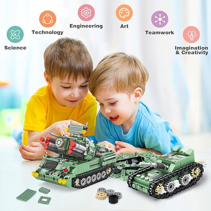Robot Building Kit for Kids, 5-in-1 Robot Building Kit for Kids STEM Building Toys Erector Set for Boys 6-12, 832PCS Building Bricks Construction Engineering Kits STEM Toys Best Gifts-uFunSpace