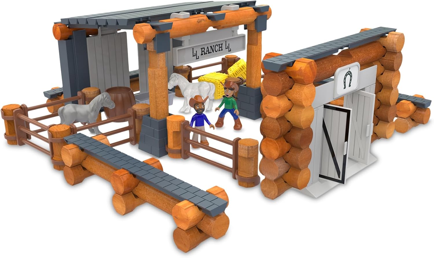 Big Sky Ranch Building Set - Retro Building Toy, 100+ Pieces, for Boys and Girls, Playset for Kids, Toddlers, Ages 5+-uFunSpace