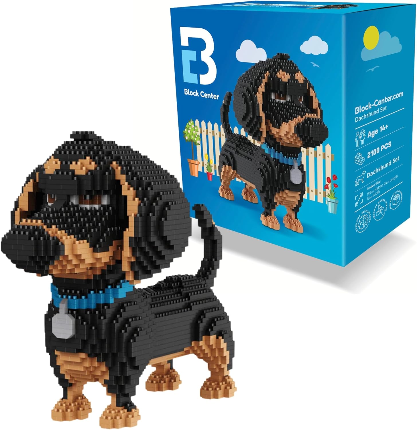 Dachshund Dog 2024 Edition 3D Puzzle 2100 Pieces Building Blocks Set - Mini Block Gift Kit for Kids and Adults (Dachshund)-uFunSpace