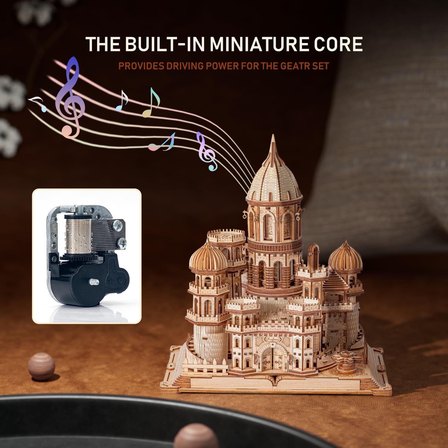 3D Wooden Puzzles DIY Mechanical Wooden Wide Model Kit 1000 Pcs 3D Puzzles for Adults Teens 14+Years Puzzle Enthusiasts Box Clockwork Enchanted Castle-uFunSpace