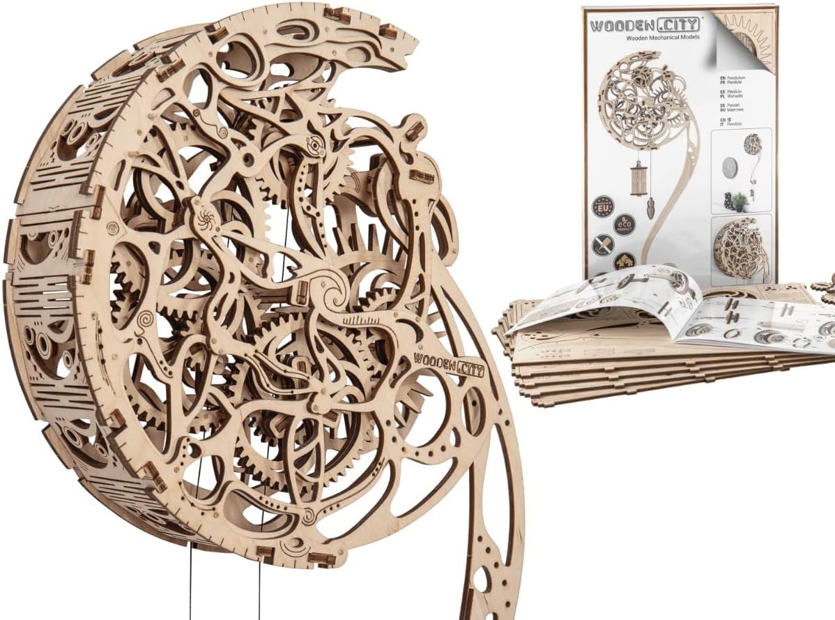 Pendulum Kinetic Wood Sculpture Wall - 3D Wooden Puzzle for Adults - Wooden Kinetic Sculpture – 3D Wood Puzzles for Adults - Wooden Kinetic Wall Art - Kinetic Wall Sculpture-uFunSpace