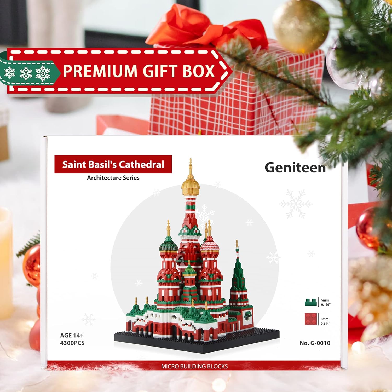 Building Block Set, Saint Basil's Cathedral Architecture Model Micro Mini Blocks, Educational Mini Blocks, 4300 PCS-uFunSpace