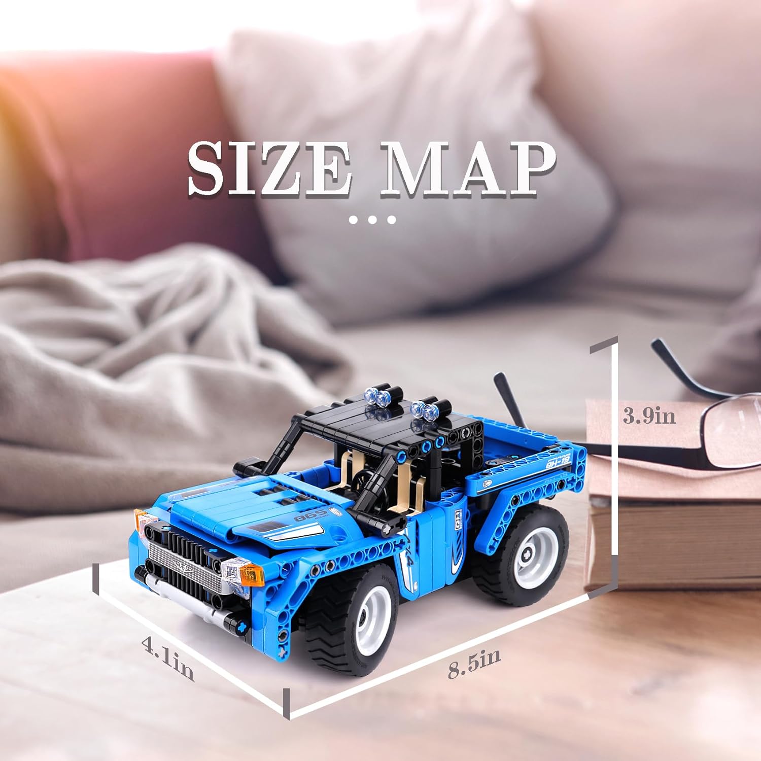 Remote Control Building Blocks Kit, STEM Toys for Boys/Girls Ages 6-12, Educational Building Set of Pickup Truck or Racing Car Model, Best Birthday Gift for Kids Ages 6 7 8 9 10-12-uFunSpace